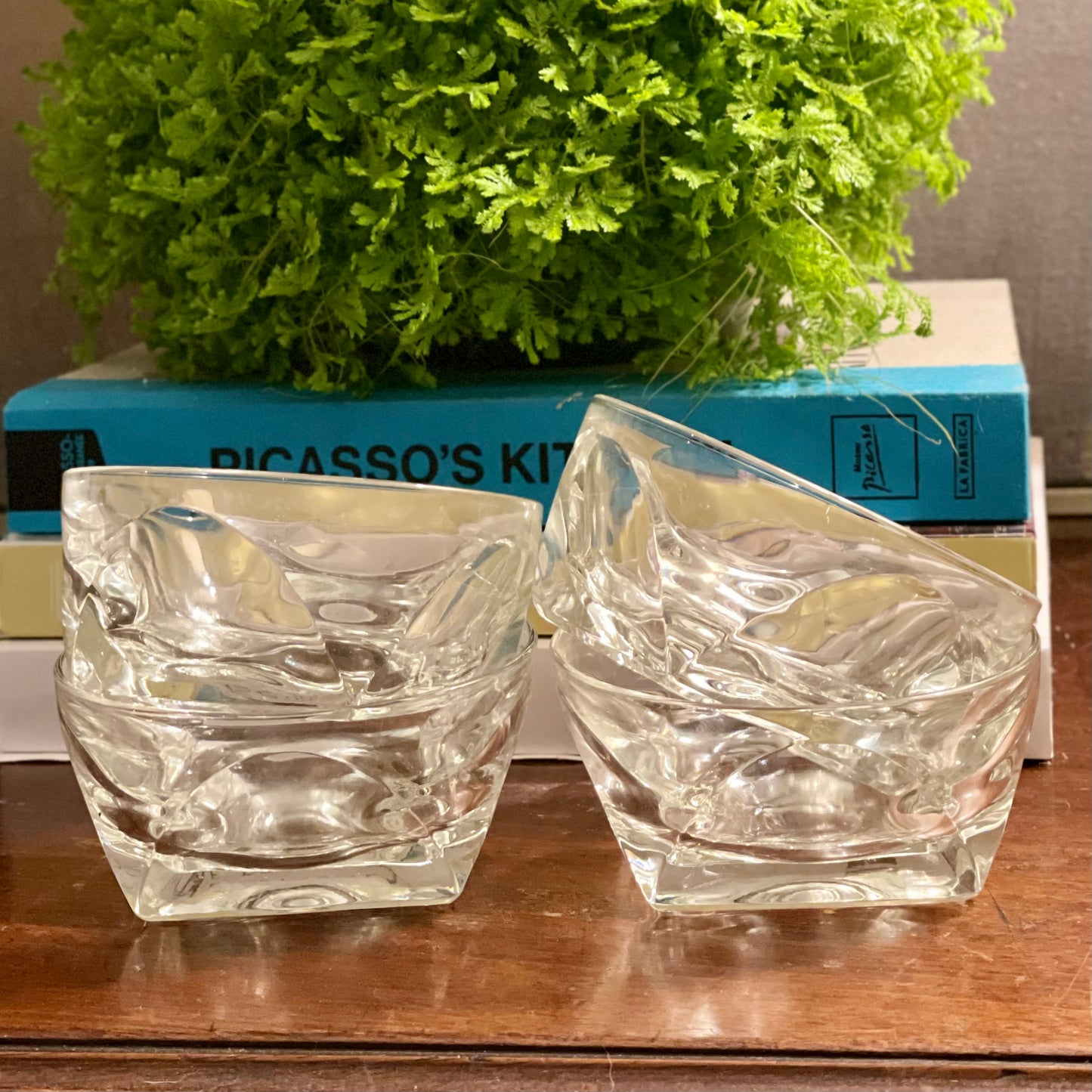 SET OF 4 CUT GLASS FRUIT BOWLS